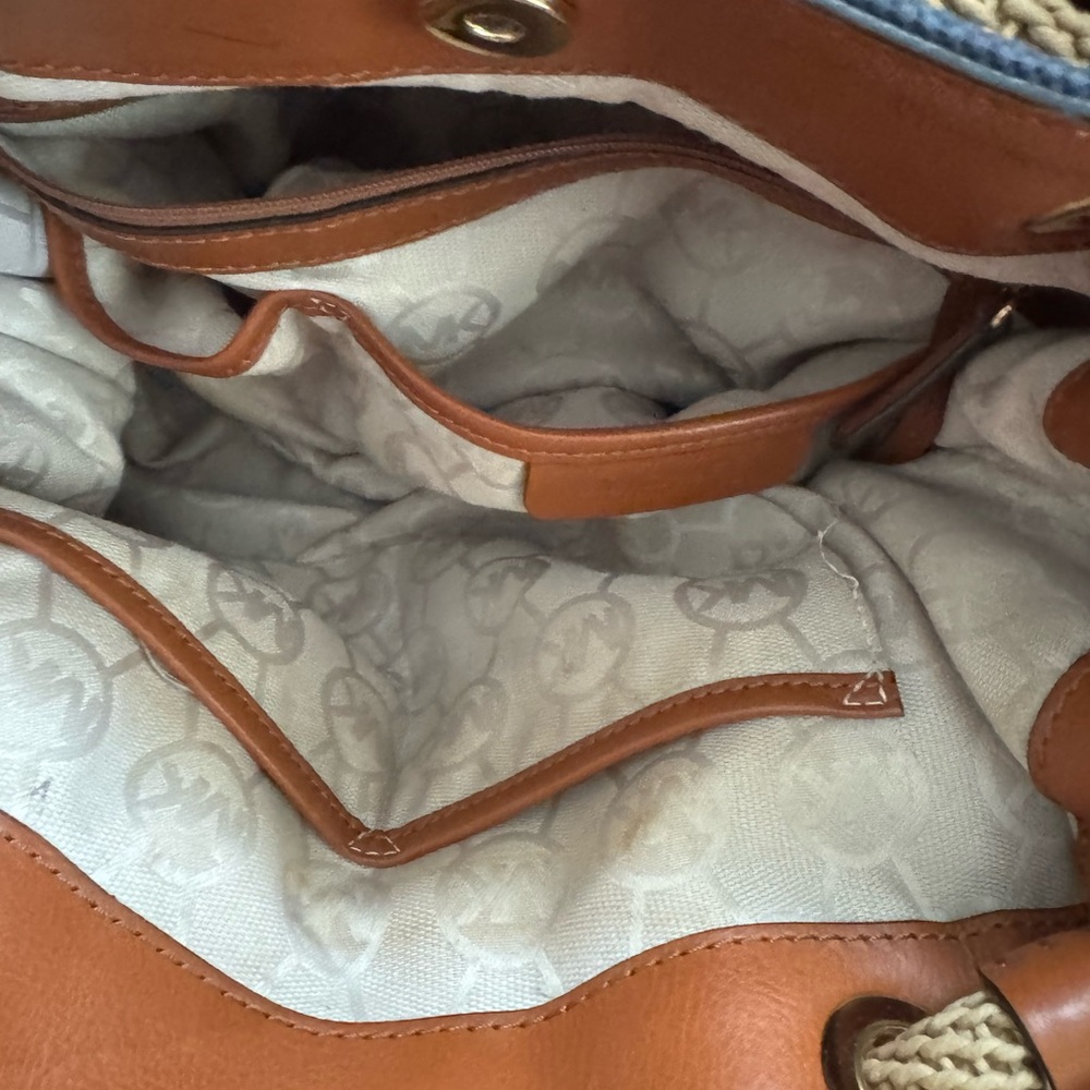 Michael Kors Navy and Brown Shoulder Bag - Picture 5 of 8